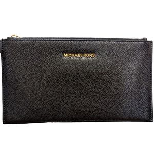 Michael Kors leather wristlet, clutch, Black